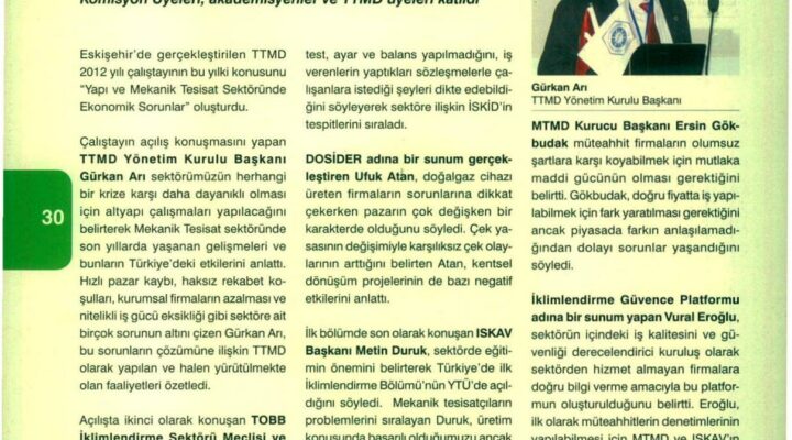 TTMD’nin “Yapı ve Mekanik Tesisat Sektöründe Ekonomik Sorunlar” konulu çalıştayı yapıldı. - 1