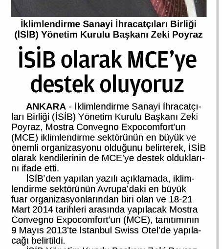 İSİB olarak MCE’ye destek oluyoruz-12 Mart 2013 tarihli 24 saat gazetesi haberi. - 5
